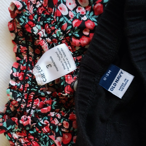 mixed brands floral peasant blouse & leggings outfit set 3 months baby girl - Picture 3 of 7